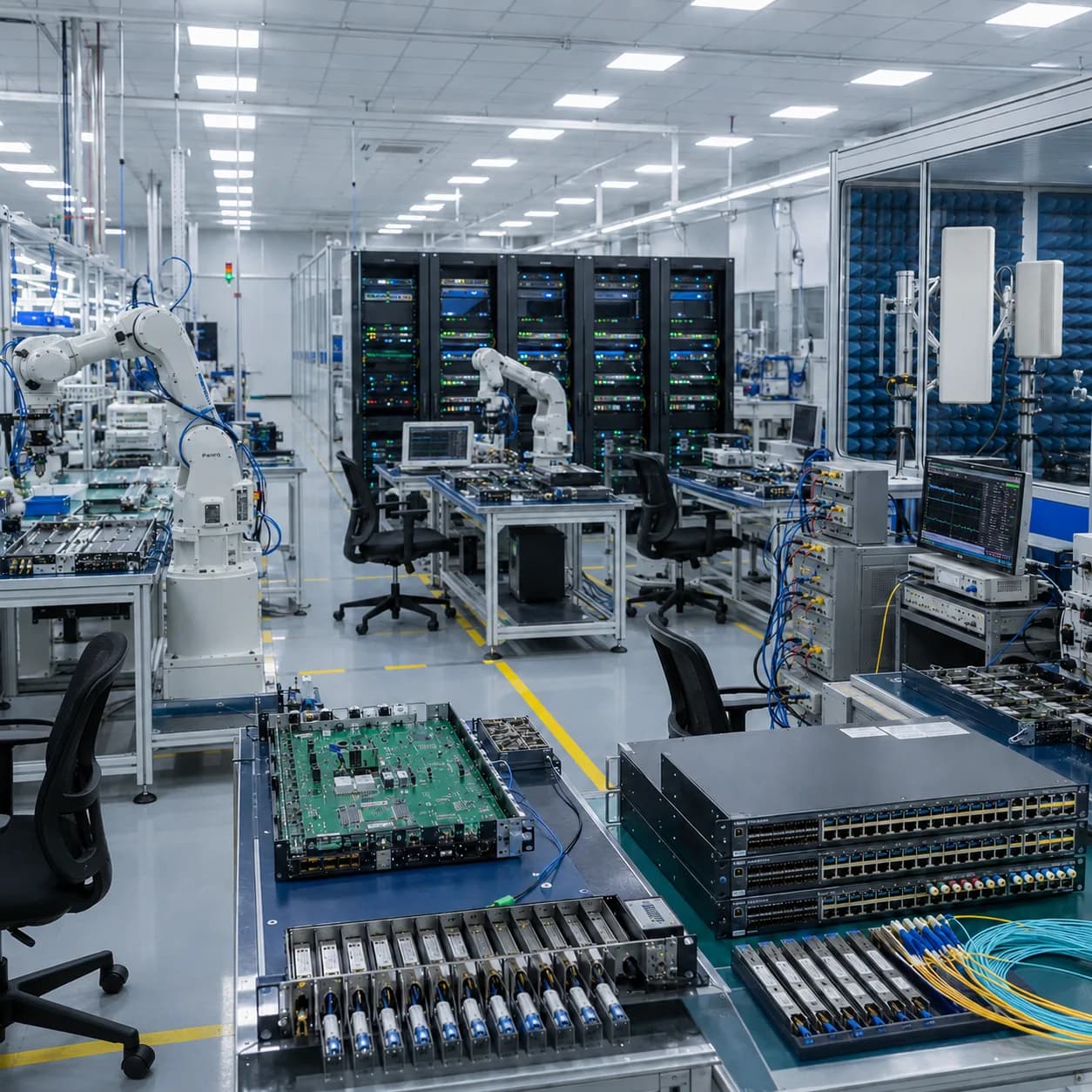 Server racks and telecom networking equipment infrastructure