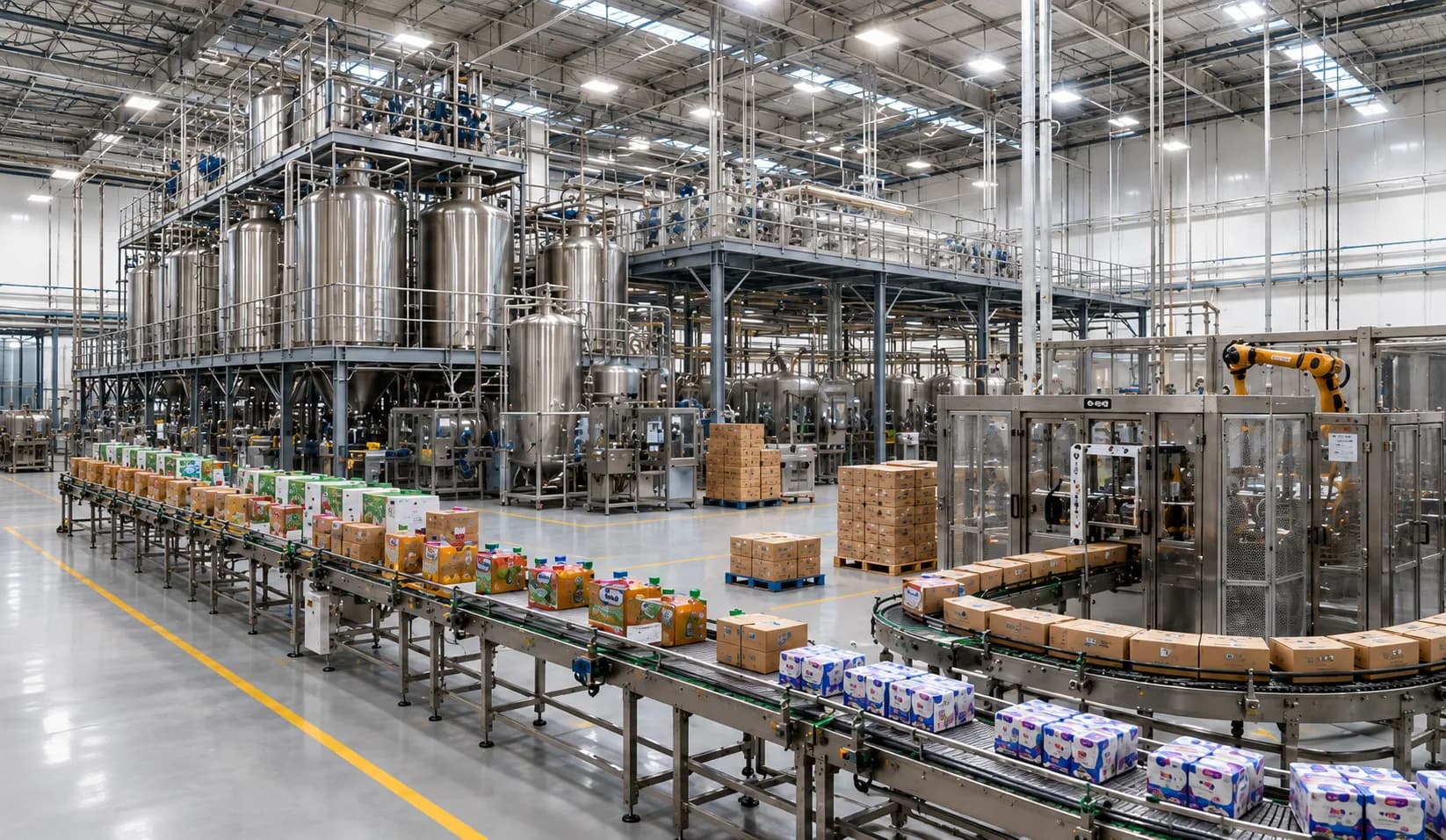 FMCG manufacturing facility interior with production equipment