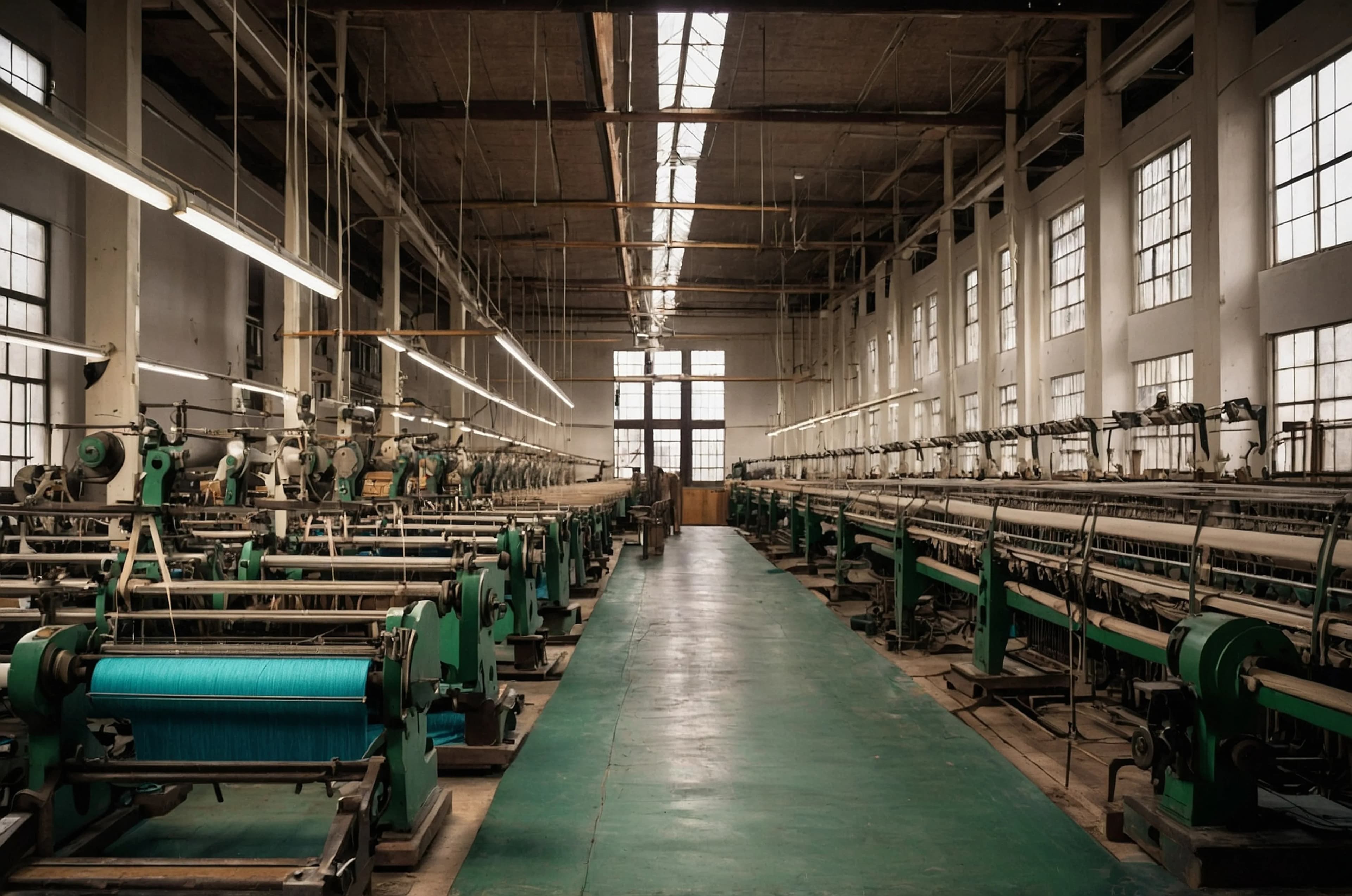 Cotton spinning mill with ring frame machinery