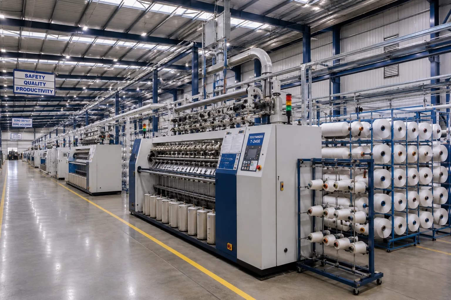 Yarn texturising plant with precision machinery