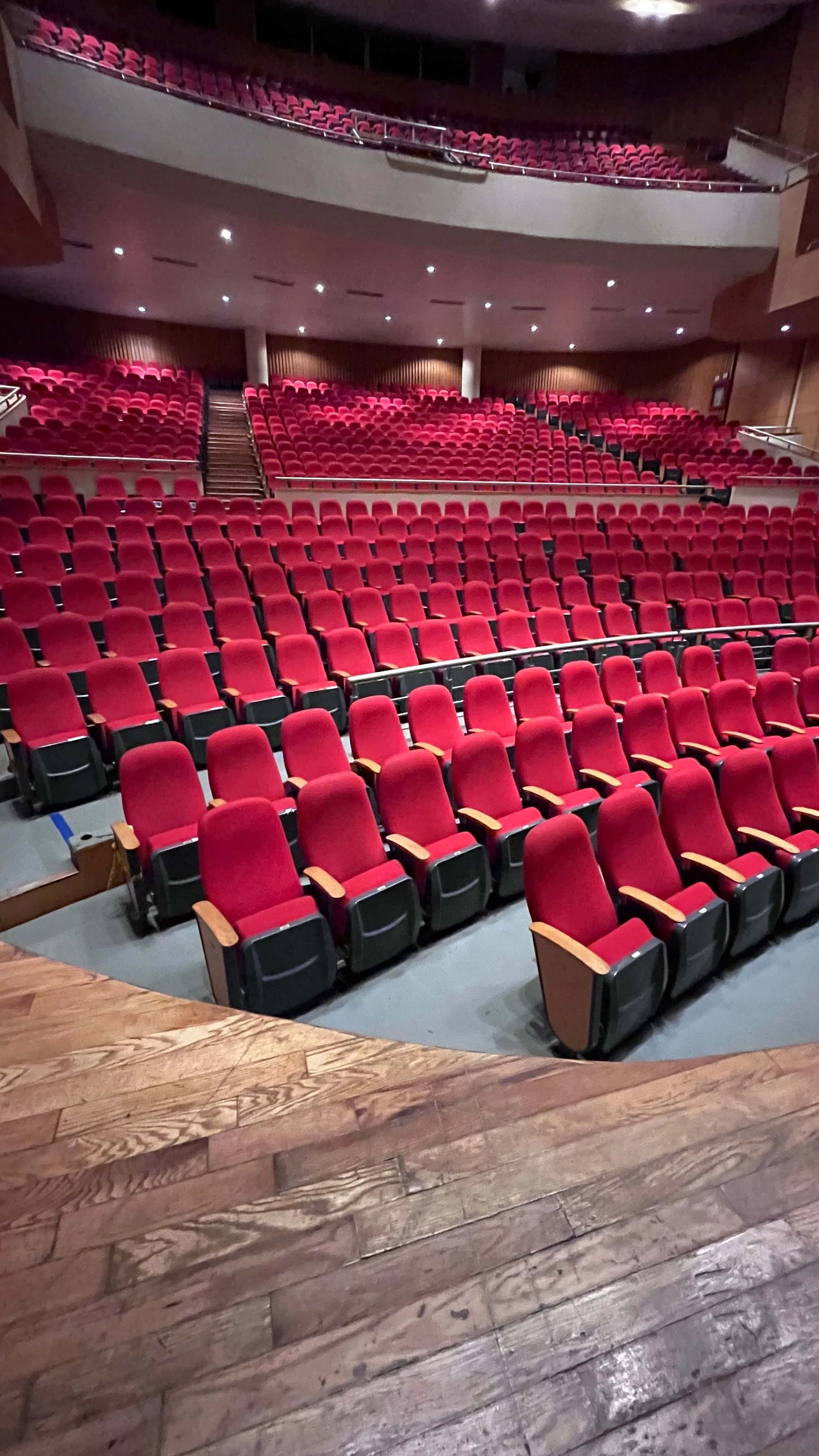 Rows of seating in a modern auditorium