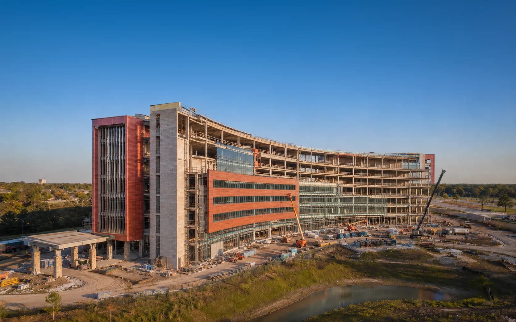 Civil construction and site development on an industrial plot