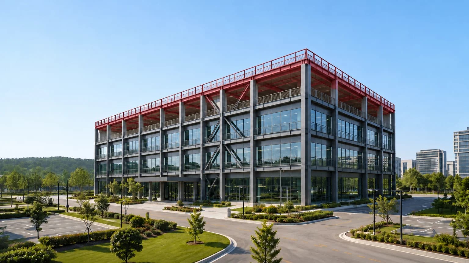 Multi-storey steel building under construction