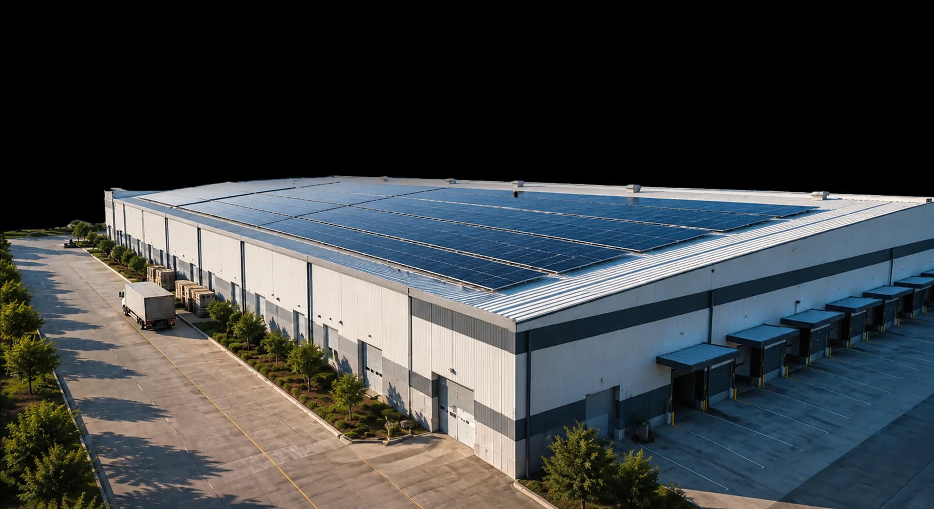 Rooftop commercial solar panels on Mekark project