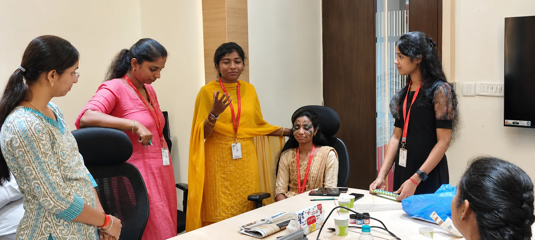 Team meeting in a bright office space
