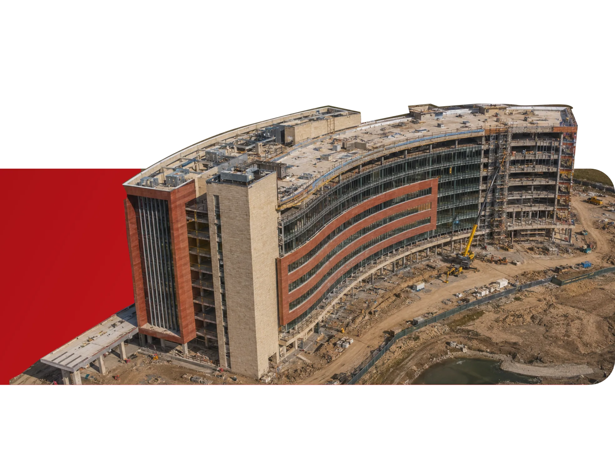 Modern commercial building under construction