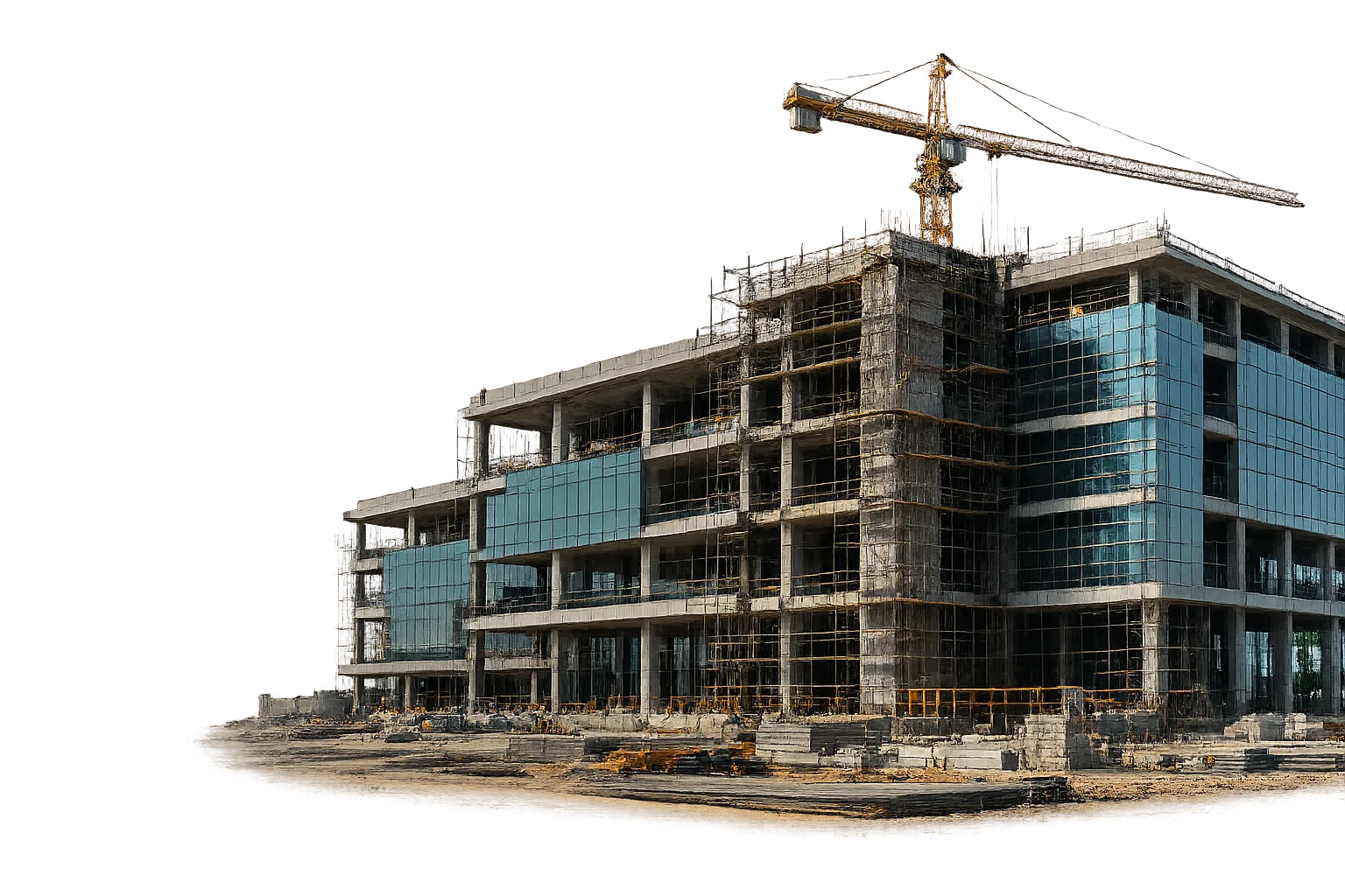Mekark RCC construction project with tower crane