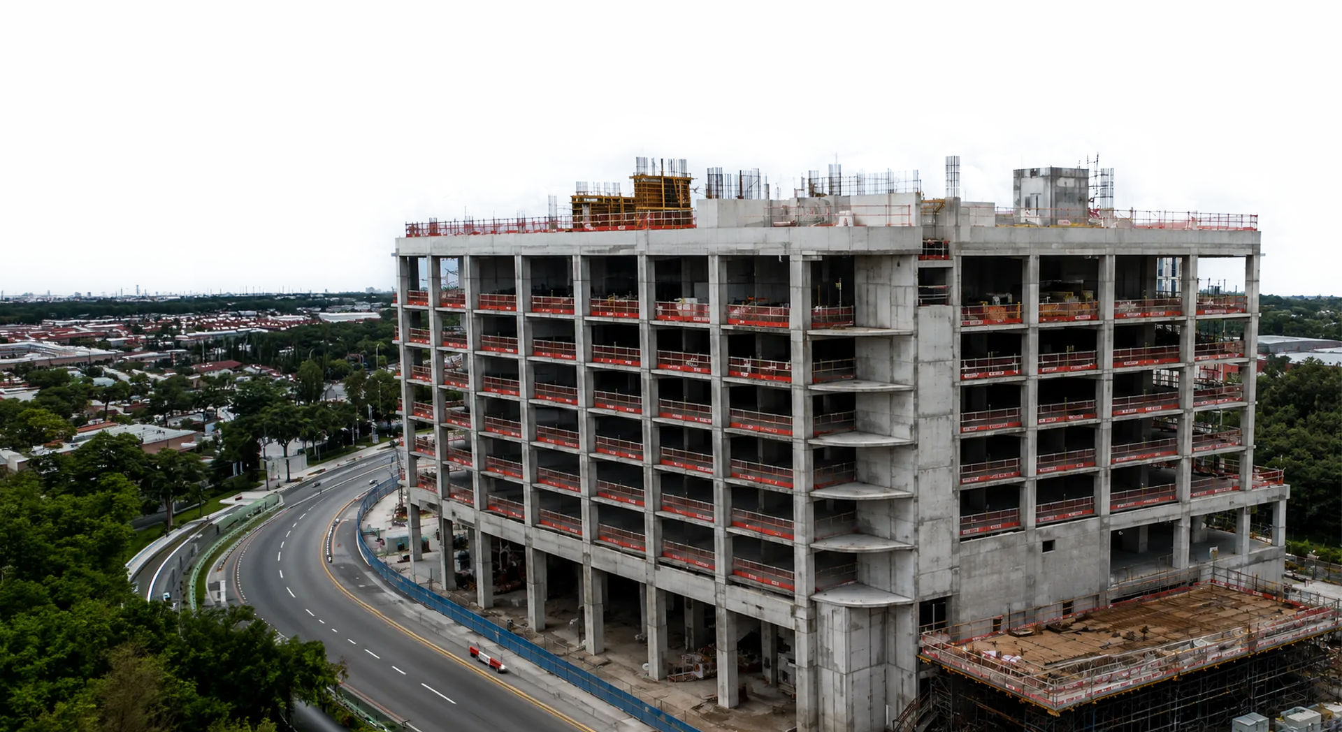 Multi-storey steel building under construction