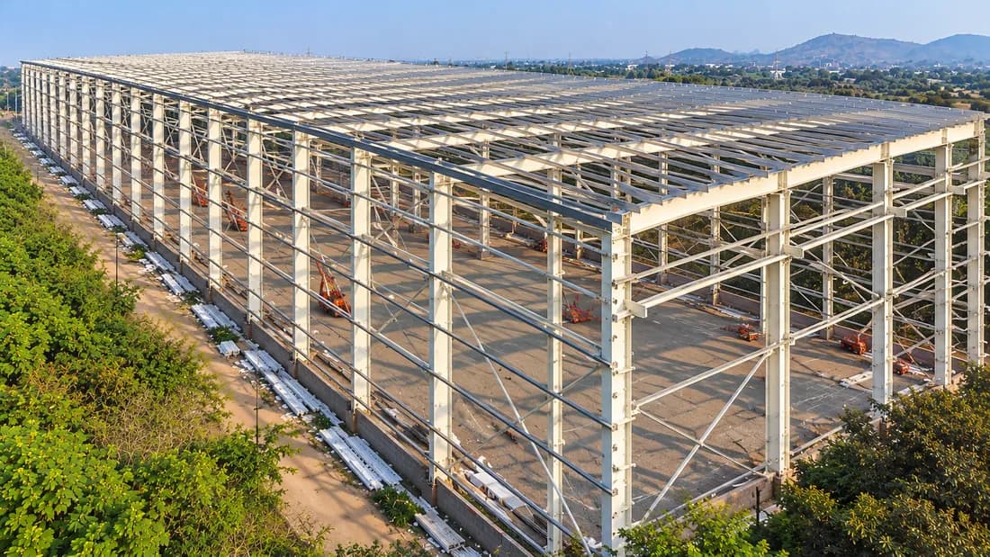 JK Tyre manufacturing plant steel structure under construction